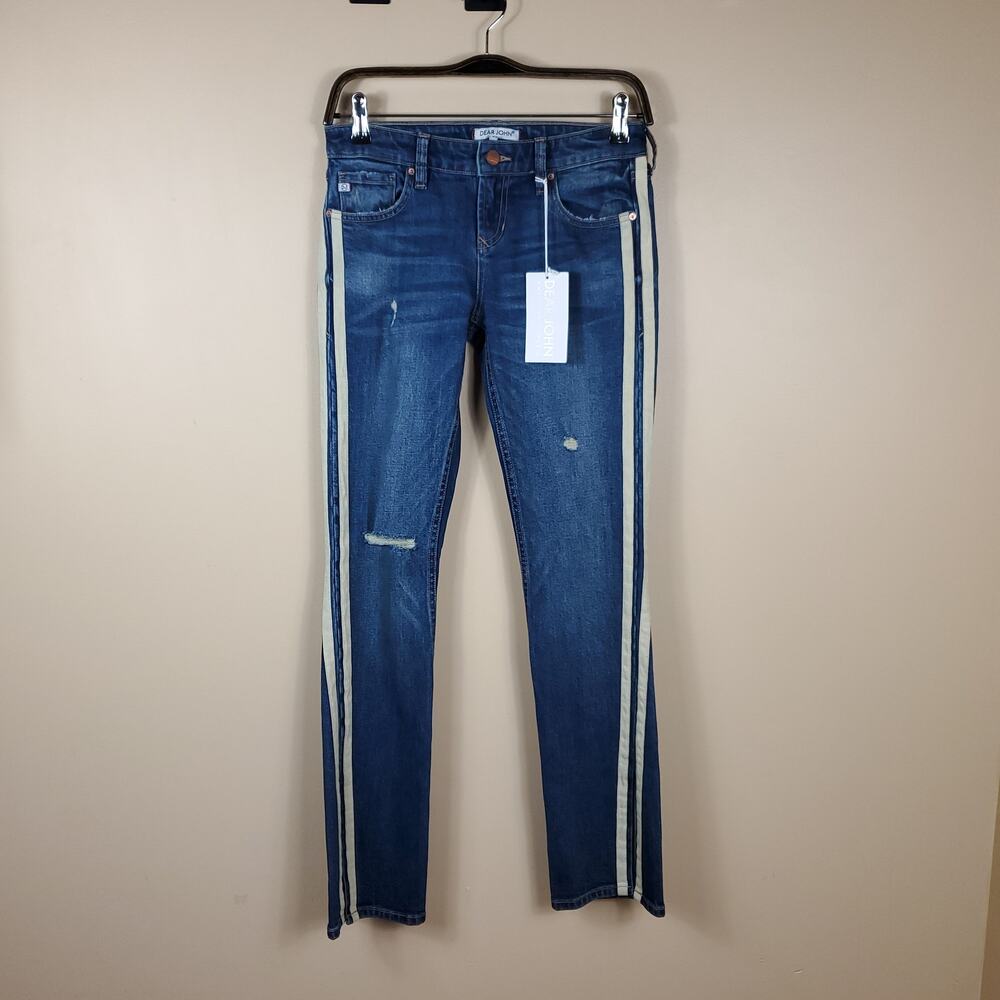 Dear John Liam Mid Rise Straight Double Tape Jeans Size 25